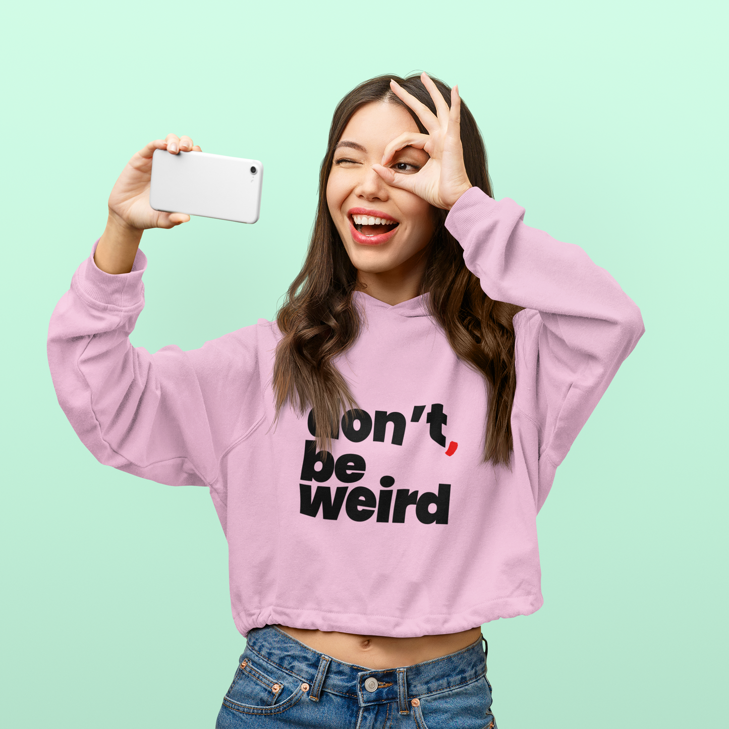 Be Weird | Unisex Crop Hoodie